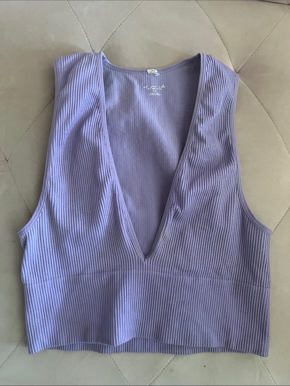 Urban outfitters Ribbed V-Neck Crop Tank Top